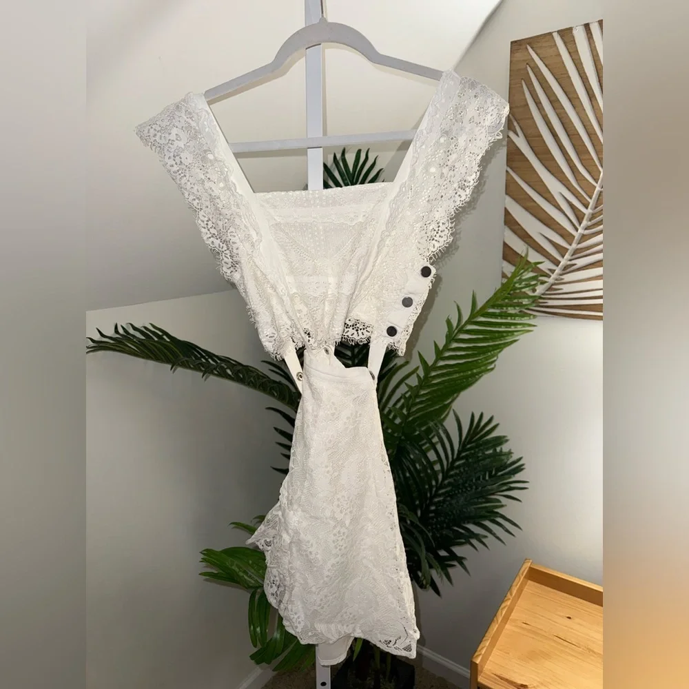 For love and lemons Tati Pinafore dress White Lace Sz XS - Picture 6 of 7